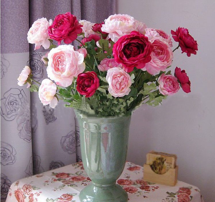 Centerpiece 102 - Pink and Red Peony . . . more