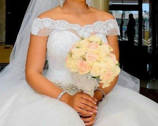BRIDAL BOUQUET 105 - Red and White Roses . . .