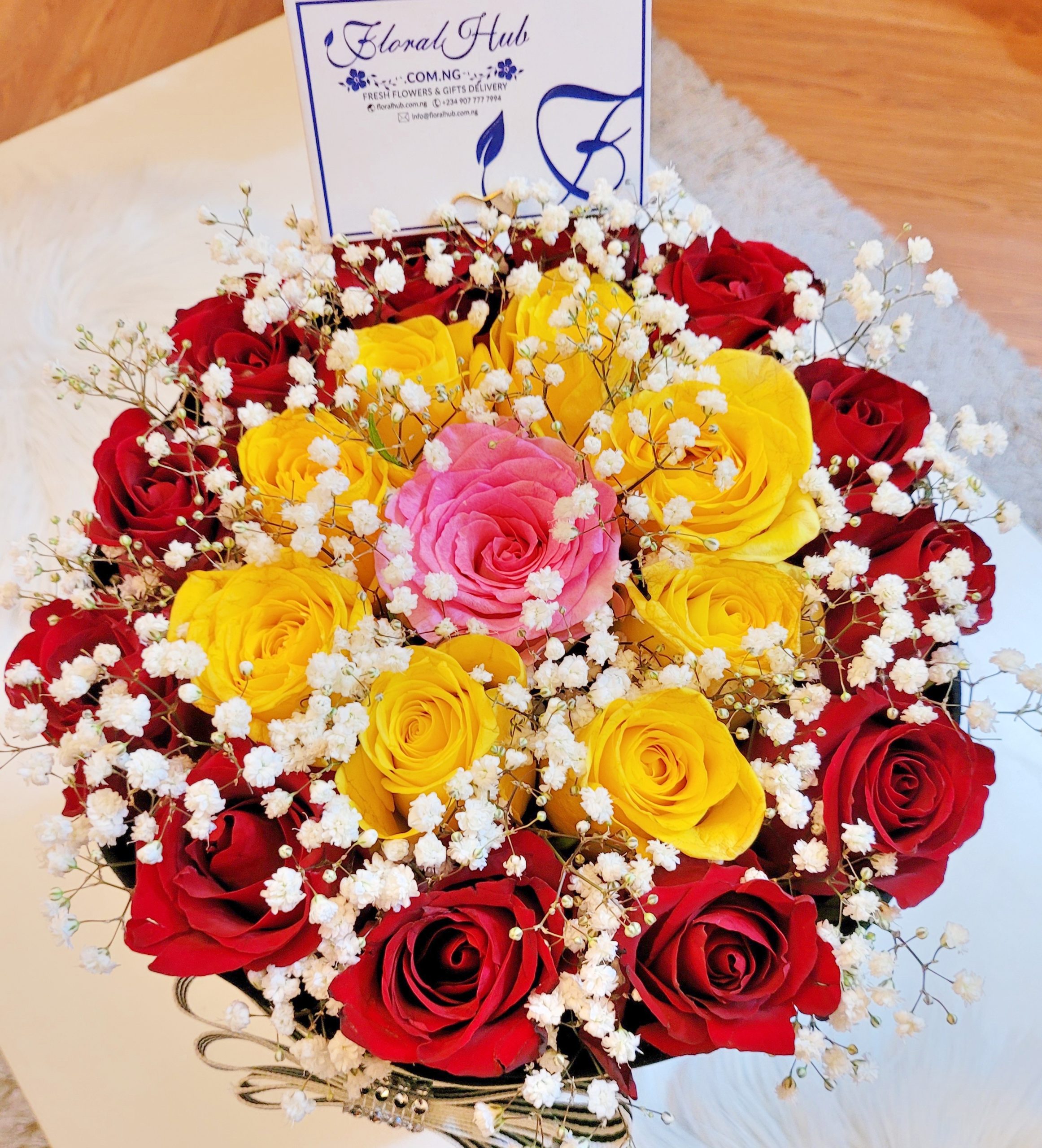 Euphoria Box Mixed Colours of Roses and Million Stars or Statice