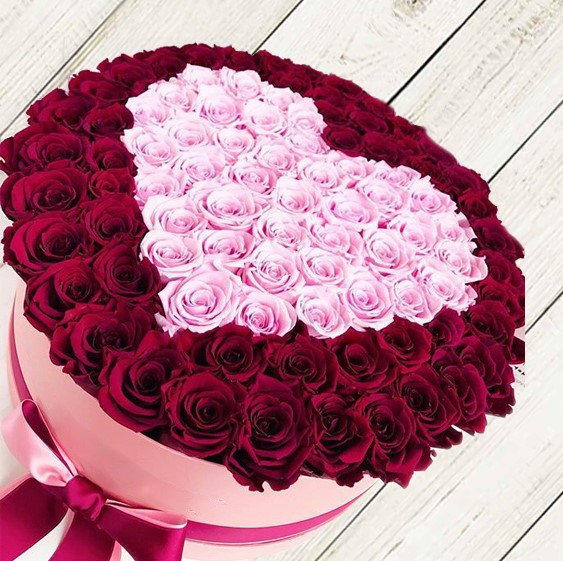 VIP My Heart –  Two or more colours of roses to form a heart shape