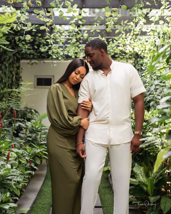 black couples in a garden