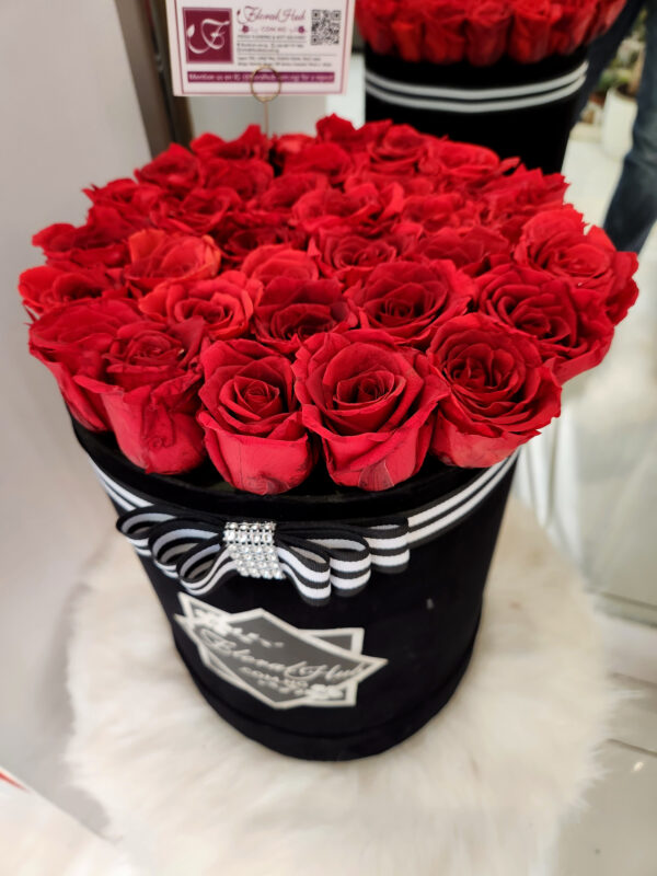 Forever Red Box Arrangement- Luxury Box of Forever Red Roses - Image 5