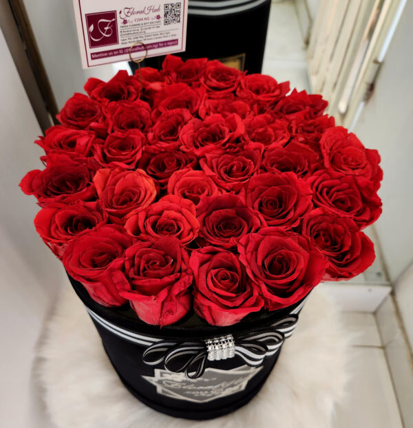 Forever Red Box Arrangement- Luxury Box of Forever Red Roses - Image 6