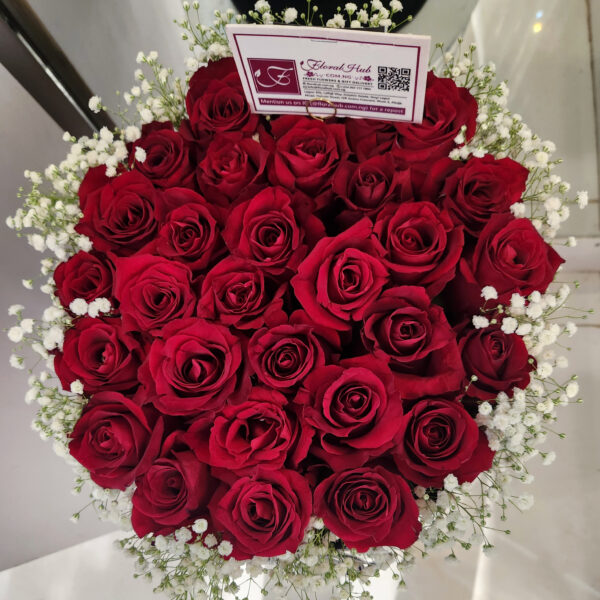 Bologna Box Arrangement -Box of red roses and million stars - Image 3